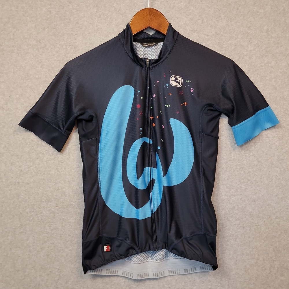 Giordana FRC Cycling Jersey Blue Medium Handmade In Italy Bandwidth Reflective